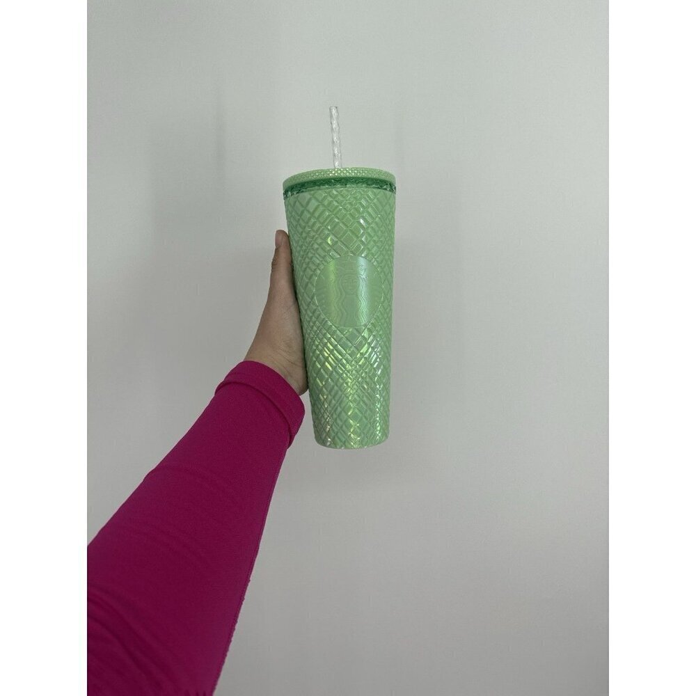 Starbucks Summer 2024 Iridescent Mint Jade Green Jewel Venti Tumbler 24oz New